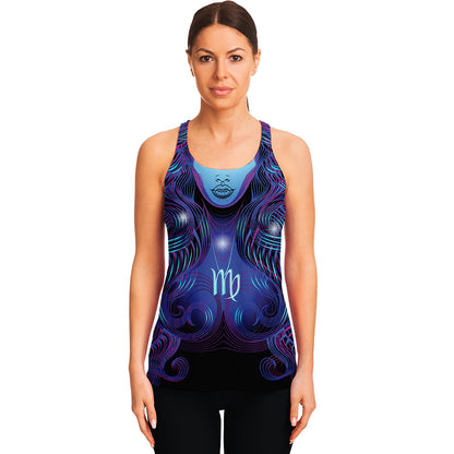 Dark Virgo Zodiac Sign Print Women's Racerback Tank Top
