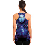 Dark Virgo Zodiac Sign Print Women's Racerback Tank Top