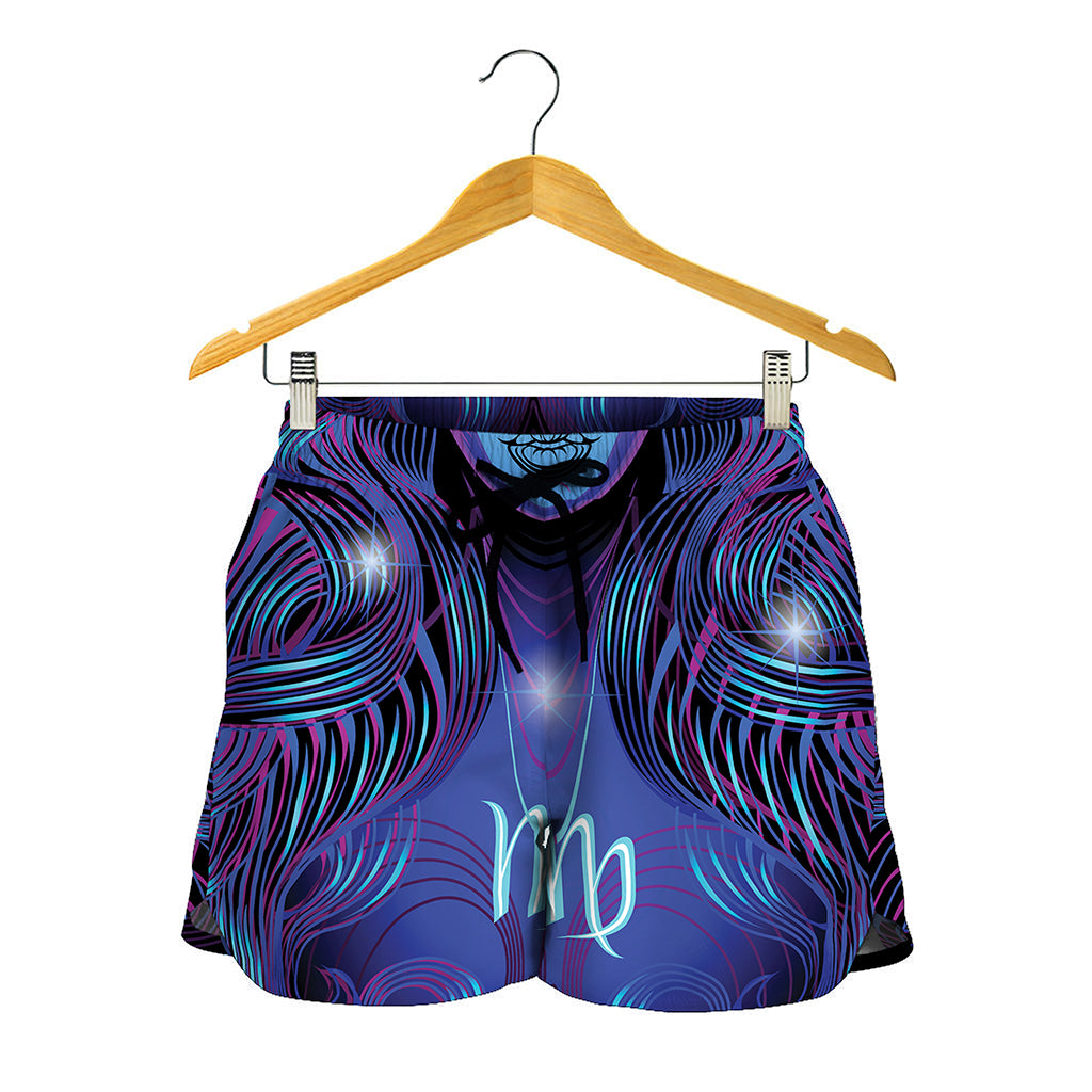 Dark Virgo Zodiac Sign Print Women's Shorts