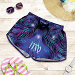 Dark Virgo Zodiac Sign Print Women's Shorts