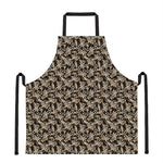 Dark Western Floral Pattern Print Apron