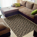 Dark Western Floral Pattern Print Floor Mat