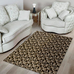 Dark Western Floral Pattern Print Area Rug