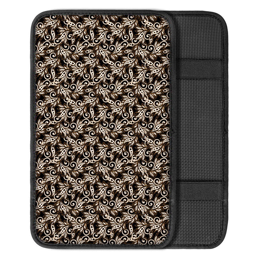 Dark Western Floral Pattern Print Car Center Console Cover