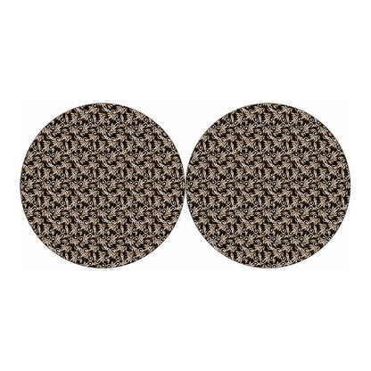 Dark Western Floral Pattern Print Car Coasters