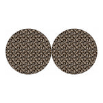 Dark Western Floral Pattern Print Car Coasters