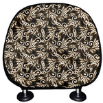 Dark Western Floral Pattern Print Car Headrest Covers
