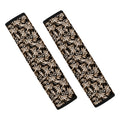 Dark Western Floral Pattern Print Car Seat Belt Covers