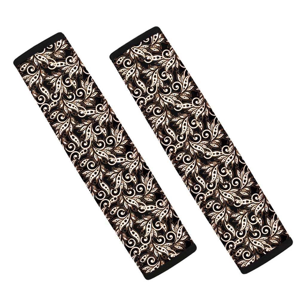 Dark Western Floral Pattern Print Car Seat Belt Covers
