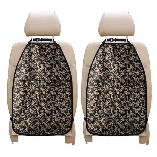Dark Western Floral Pattern Print Car Seat Organizers