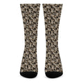 Dark Western Floral Pattern Print Crew Socks