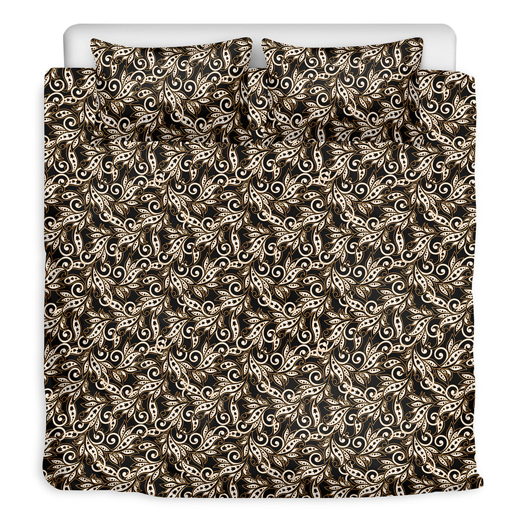 Dark Western Floral Pattern Print Duvet Cover Bedding Set