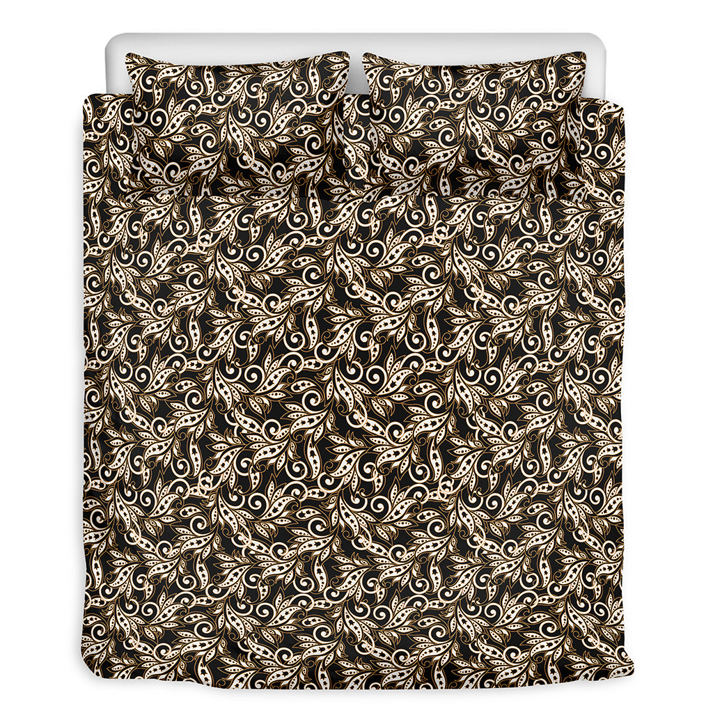 Dark Western Floral Pattern Print Duvet Cover Bedding Set