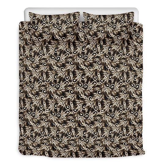 Dark Western Floral Pattern Print Duvet Cover Bedding Set
