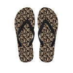 Dark Western Floral Pattern Print Flip Flops