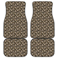 Dark Western Floral Pattern Print Front and Back Car Floor Mats
