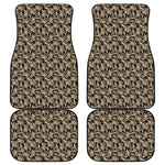 Dark Western Floral Pattern Print Front and Back Car Floor Mats