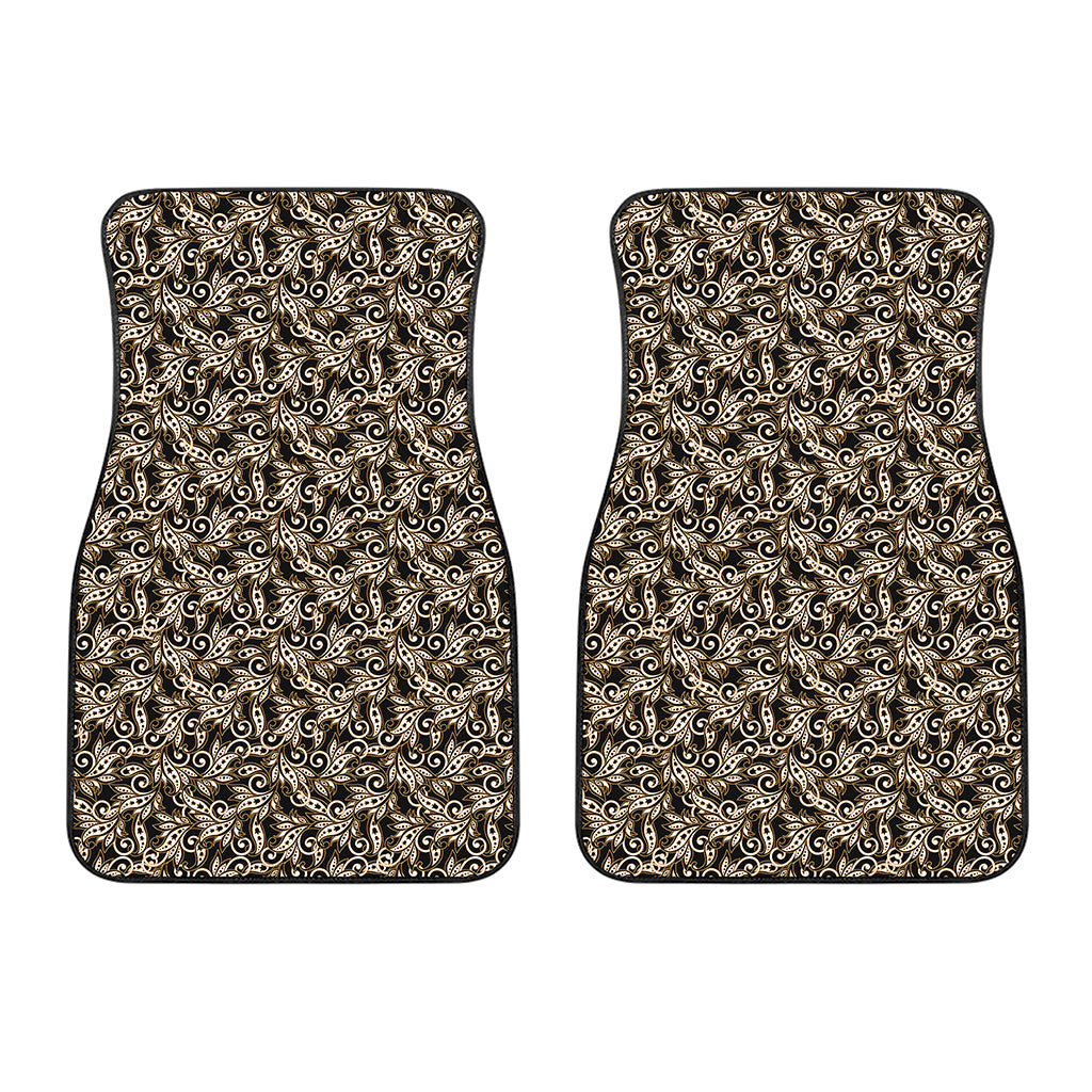 Dark Western Floral Pattern Print Front Car Floor Mats