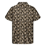 Dark Western Floral Pattern Print Men's Short Sleeve Shirt