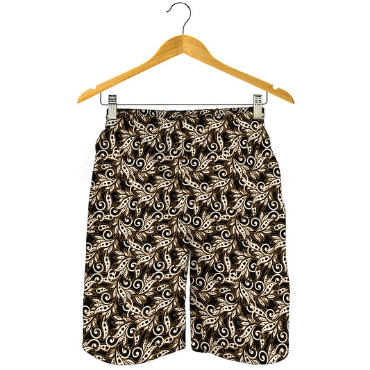 Dark Western Floral Pattern Print Men's Shorts