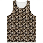 Dark Western Floral Pattern Print Men's Tank Top