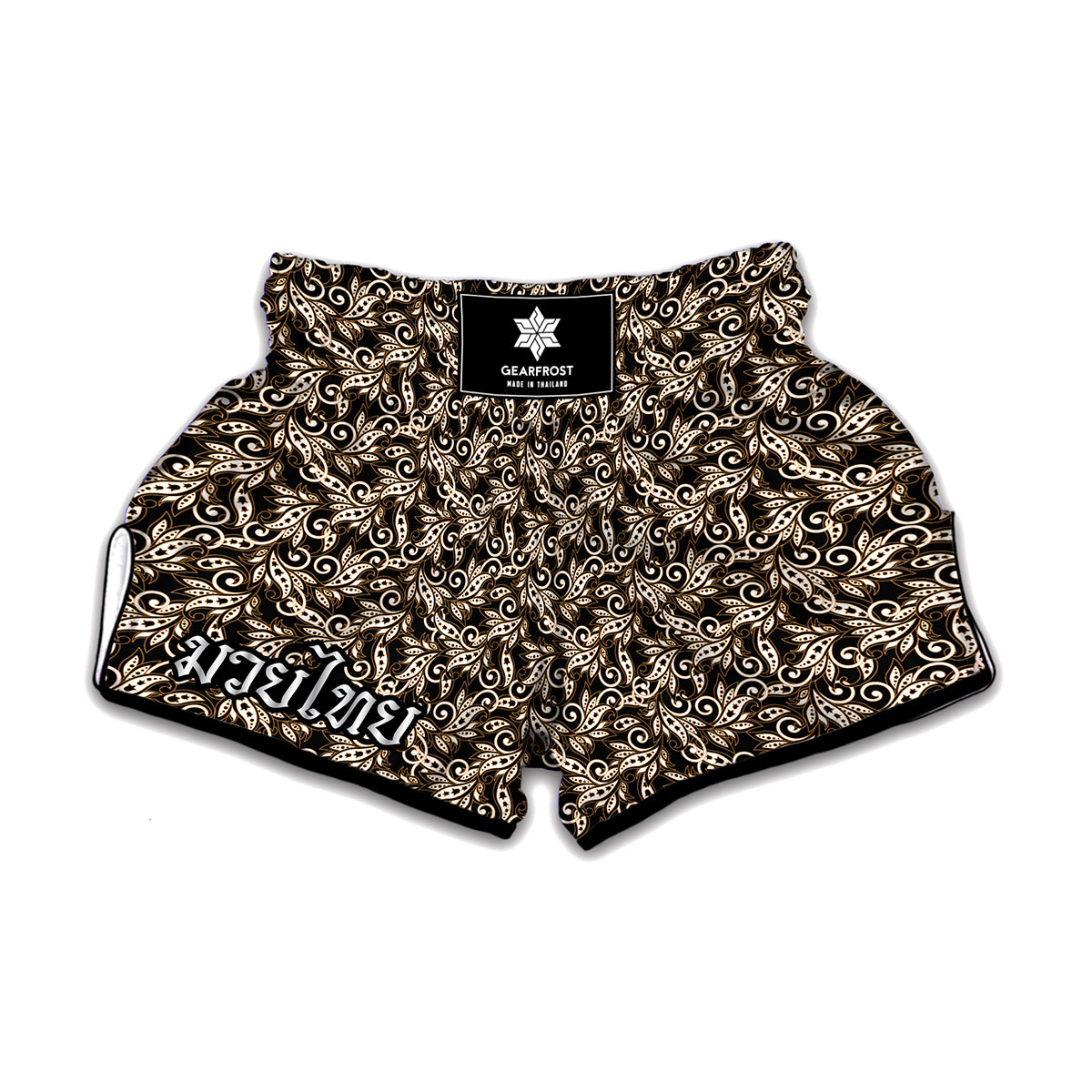 Dark Western Floral Pattern Print Muay Thai Boxing Shorts