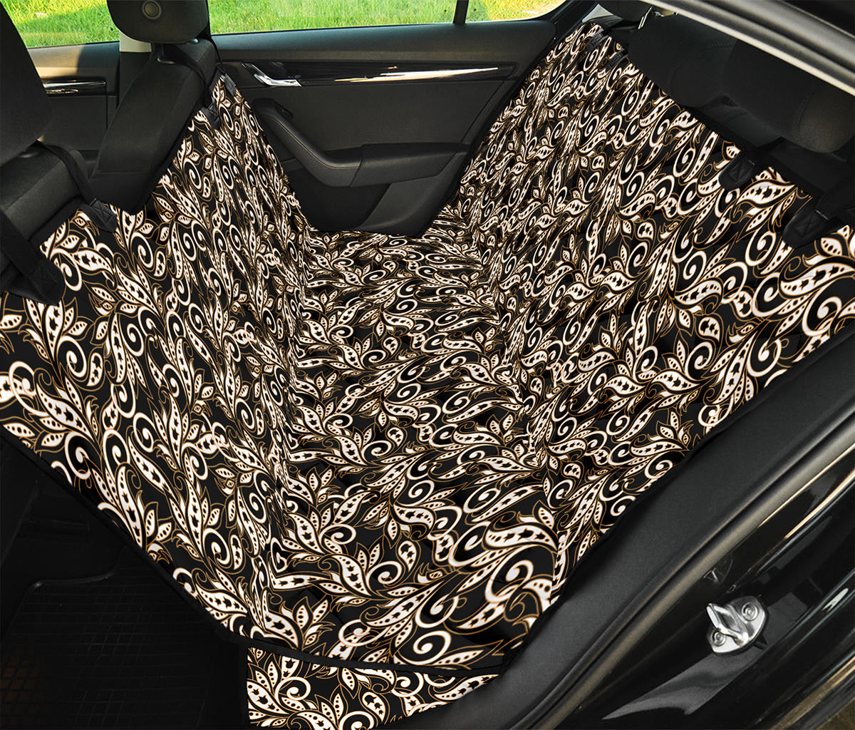 Dark Western Floral Pattern Print Pet Car Back Seat Cover