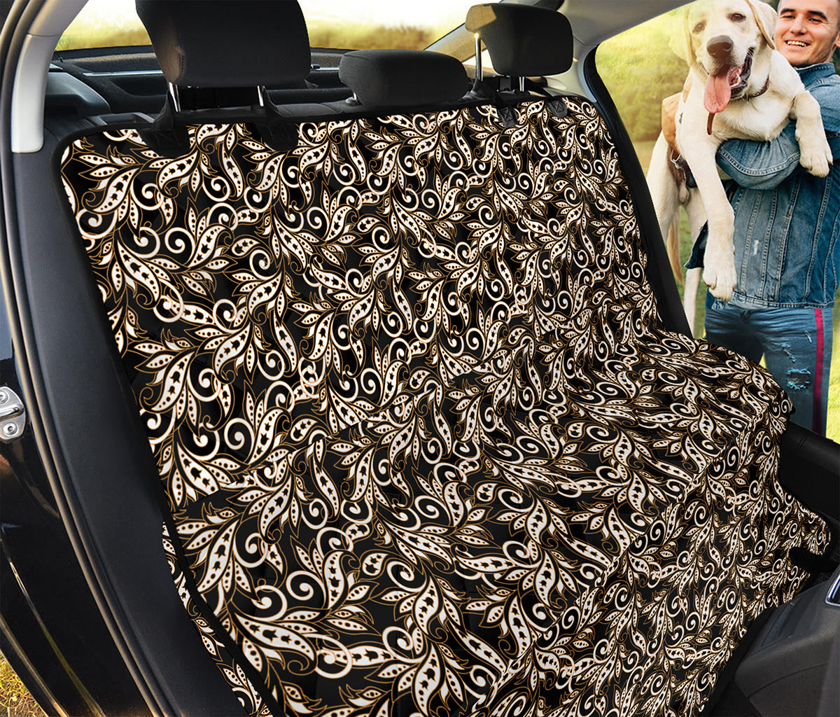 Dark Western Floral Pattern Print Pet Car Back Seat Cover