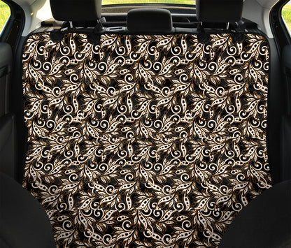 Dark Western Floral Pattern Print Pet Car Back Seat Cover
