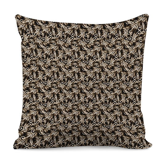Dark Western Floral Pattern Print Pillow Cover