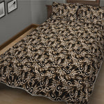 Dark Western Floral Pattern Print Quilt Bed Set