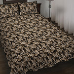 Dark Western Floral Pattern Print Quilt Bed Set