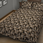 Dark Western Floral Pattern Print Quilt Bed Set