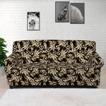 Dark Western Floral Pattern Print Sofa Cover