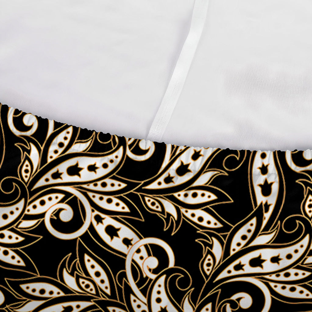 Dark Western Floral Pattern Print Sofa Cover