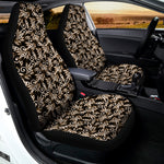 Dark Western Floral Pattern Print Universal Fit Car Seat Covers