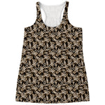Dark Western Floral Pattern Print Women's Racerback Tank Top