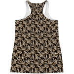 Dark Western Floral Pattern Print Women's Racerback Tank Top