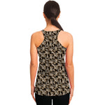Dark Western Floral Pattern Print Women's Racerback Tank Top