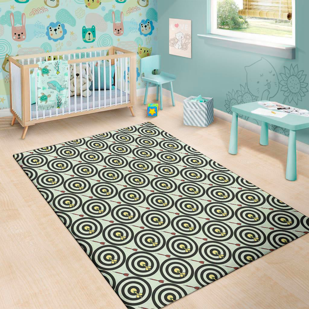 Dartboard Cartoon Pattern Print Area Rug