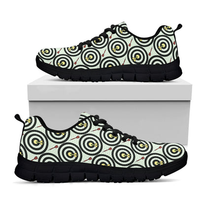 Dartboard Cartoon Pattern Print Black Sneakers