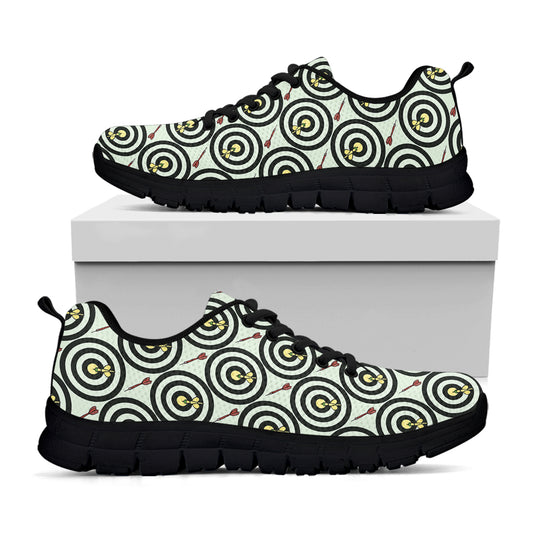 Dartboard Cartoon Pattern Print Black Sneakers