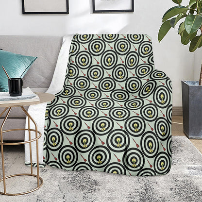 Dartboard Cartoon Pattern Print Blanket