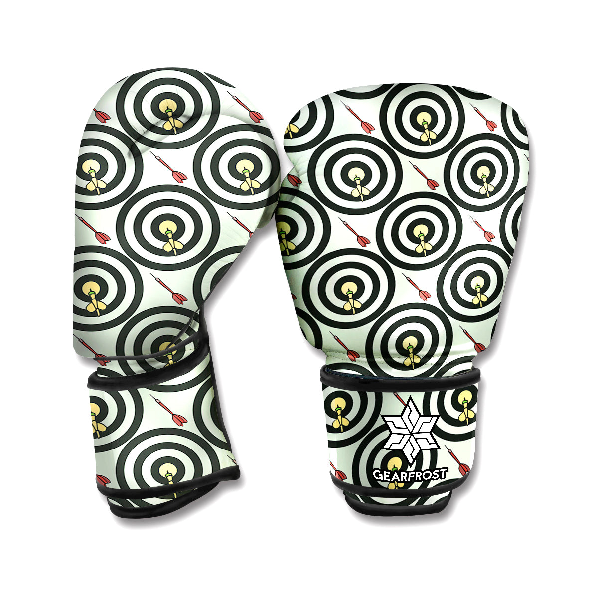 Dartboard Cartoon Pattern Print Boxing Gloves