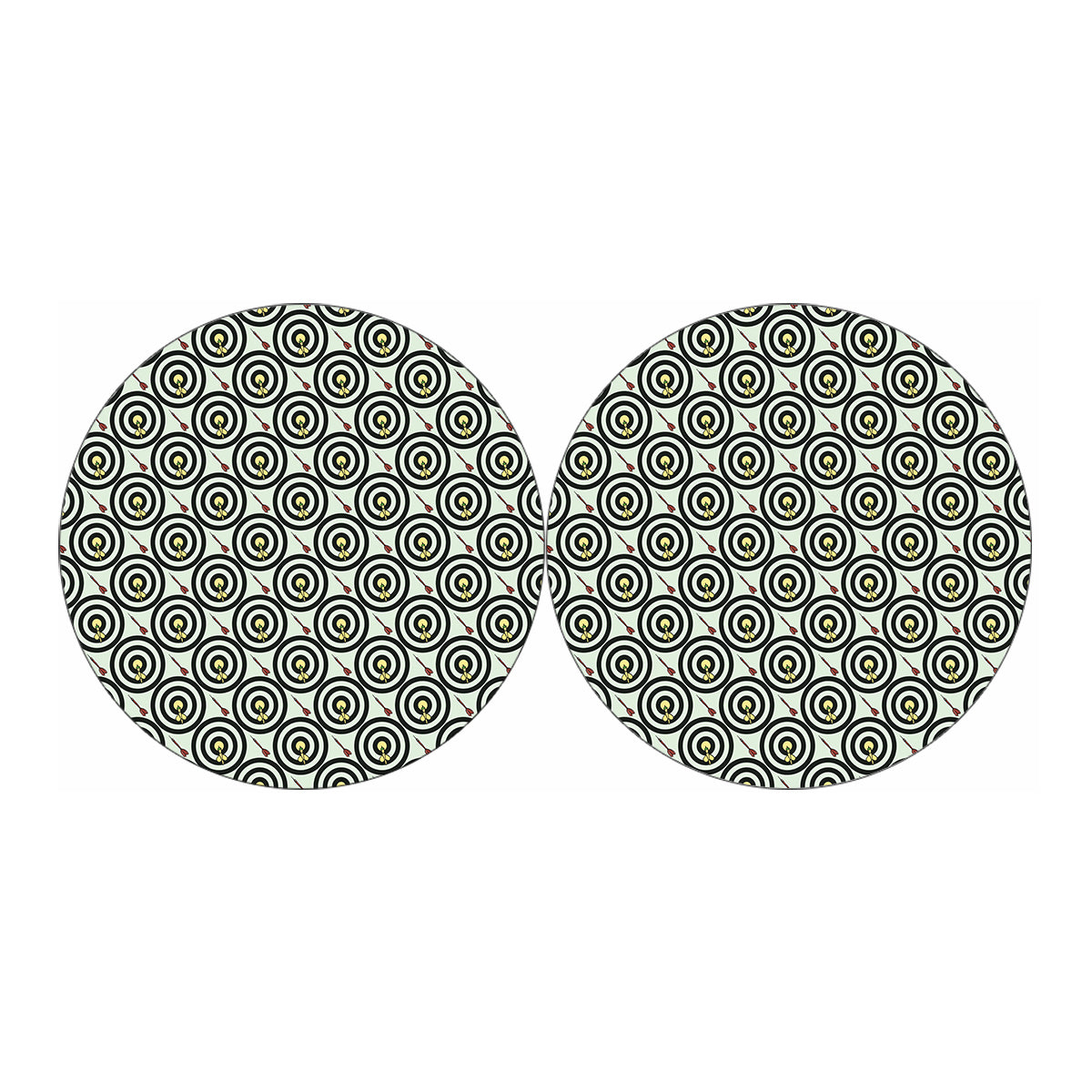 Dartboard Cartoon Pattern Print Car Coasters