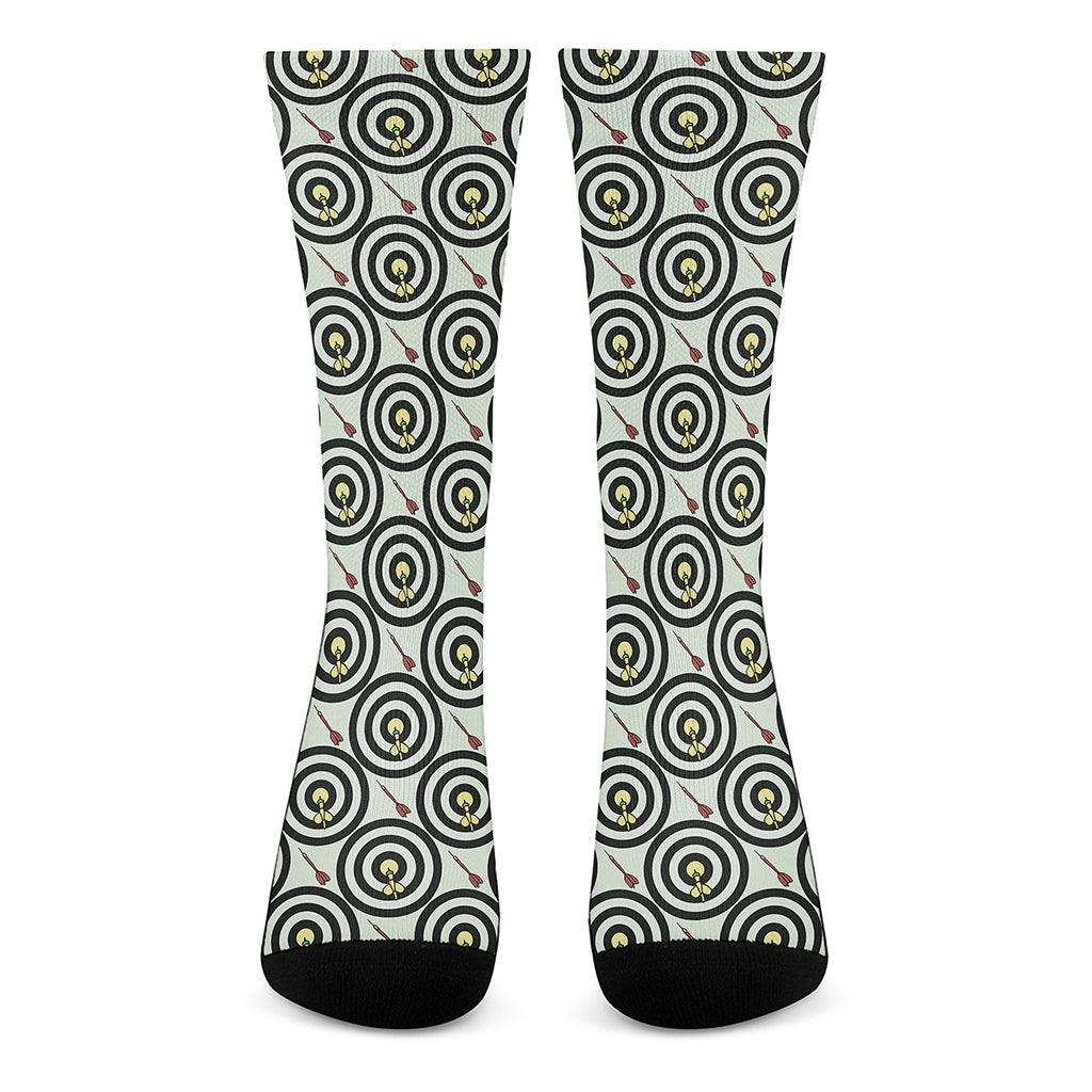 Dartboard Cartoon Pattern Print Crew Socks