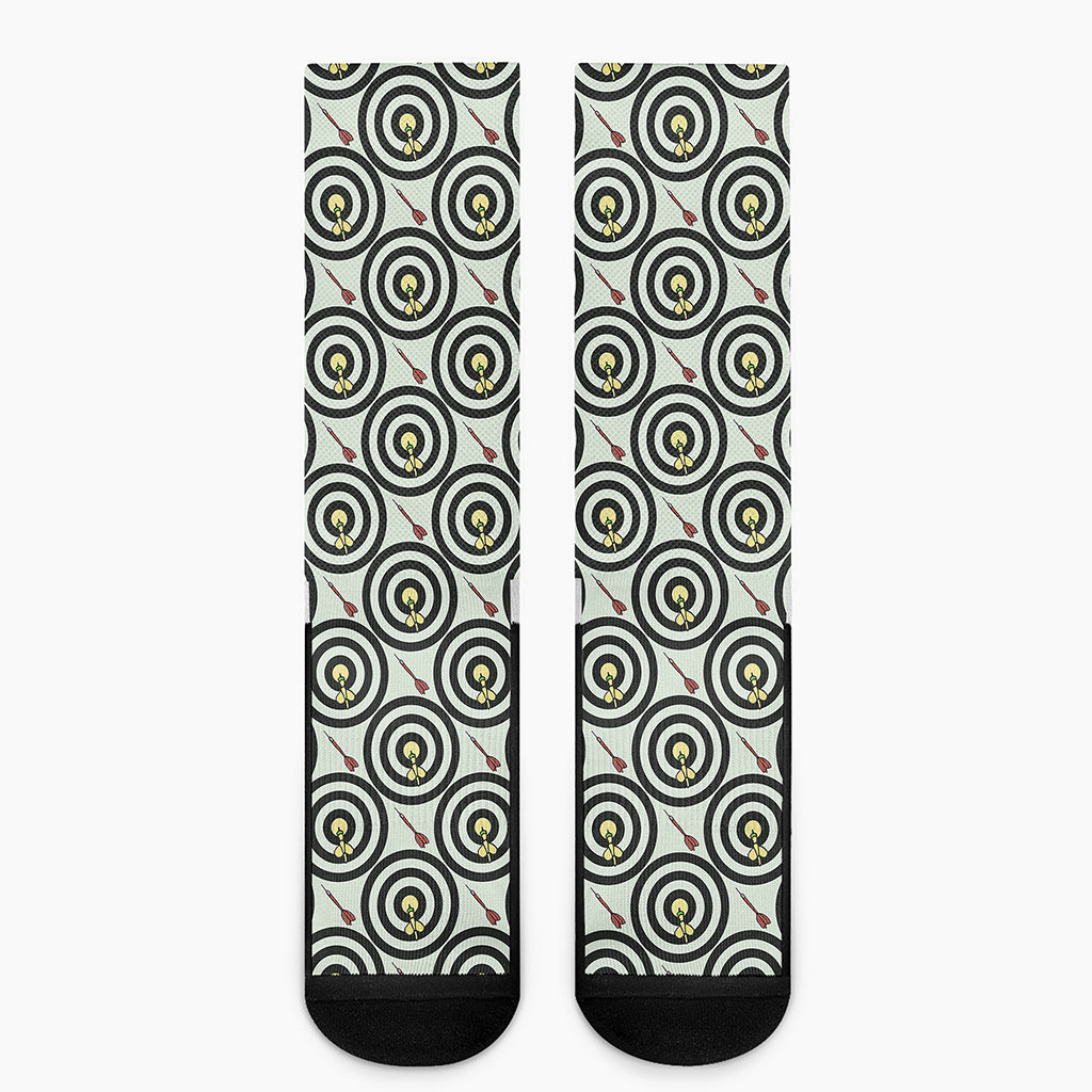Dartboard Cartoon Pattern Print Crew Socks
