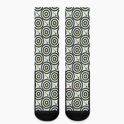Dartboard Cartoon Pattern Print Crew Socks
