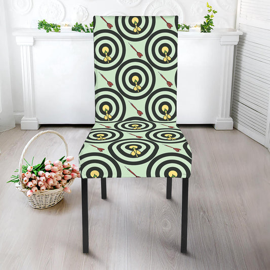 Dartboard Cartoon Pattern Print Dining Chair Slipcover
