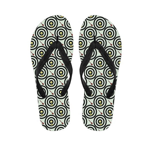 Dartboard Cartoon Pattern Print Flip Flops